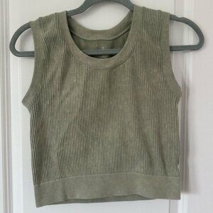 Aura Women’s Sleeveless Ribber Cropped Tank Top